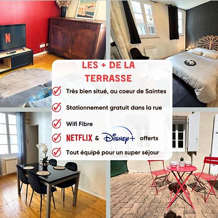 La Terrasse - Parking Gratuit - Fibre - Rdc - Centre Ville 桑特 外观 照片