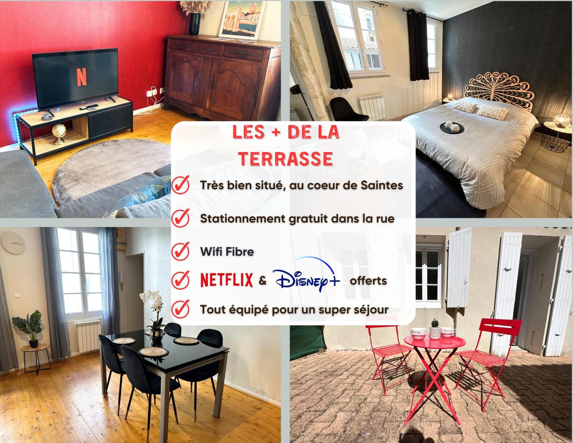 La Terrasse - Parking Gratuit - Fibre - Rdc - Centre Ville 桑特 外观 照片